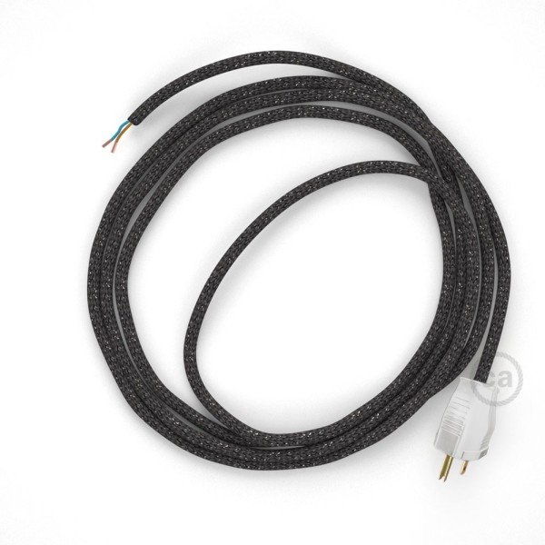 Cord-set - RL03 Gray Glitter Covered Round Cable