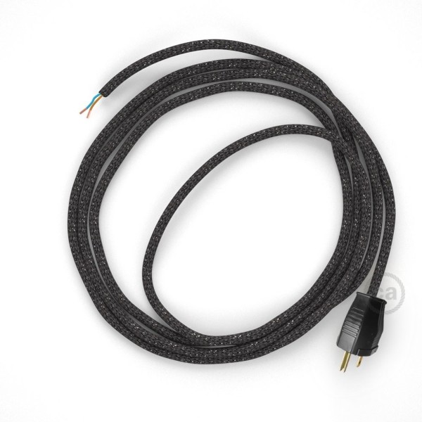 Cord-set - RL03 Gray Glitter Covered Round Cable