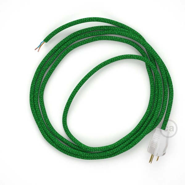 Cord-set - RL06 Green Glitter Covered Round Cable