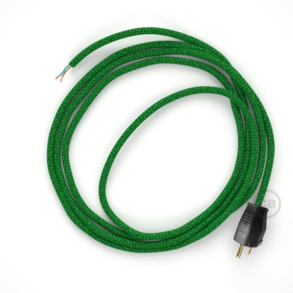 Cord-set - RL06 Green Glitter Covered Round Cable
