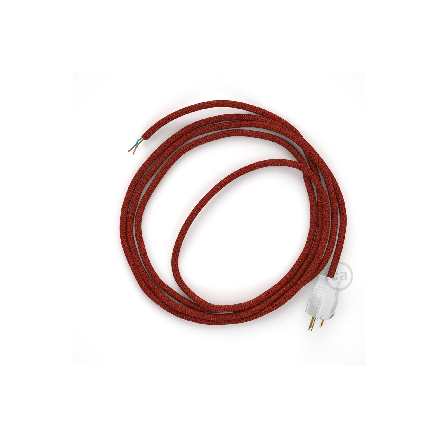 Cord-set - RL09 Red Glitter Covered Round Cable
