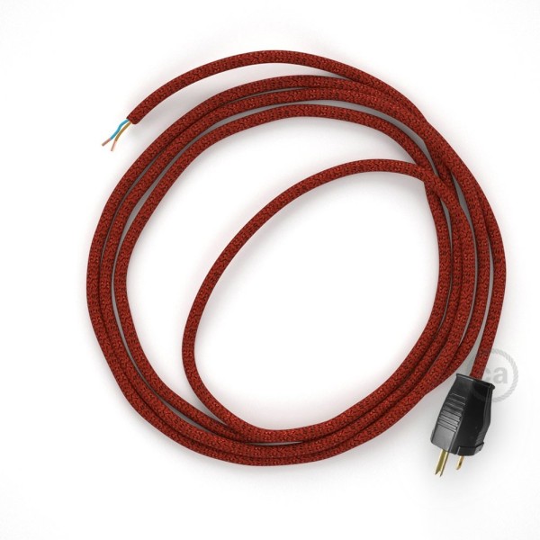 Cord-set - RL09 Red Glitter Covered Round Cable