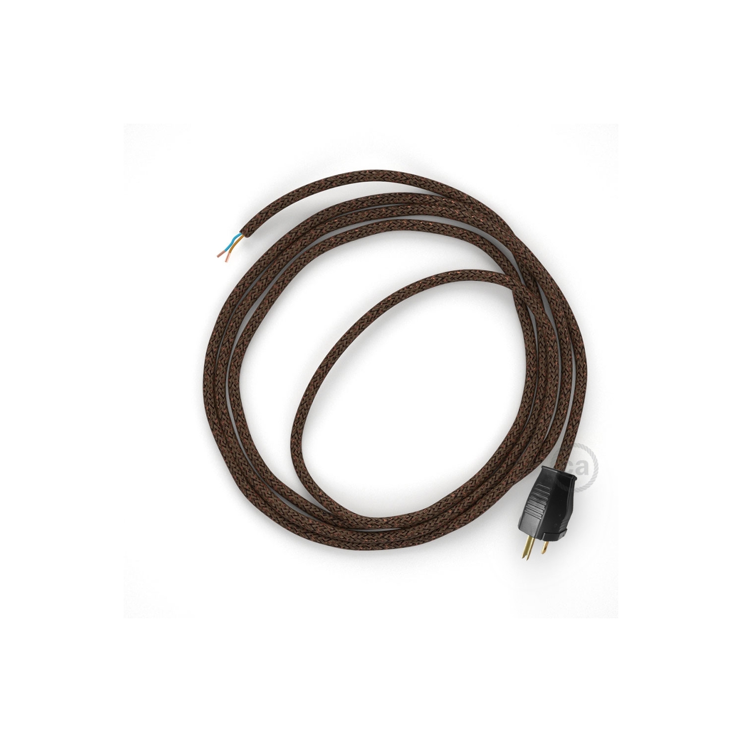 Cord-set - RL13 Brown Glitter Covered Round Cable
