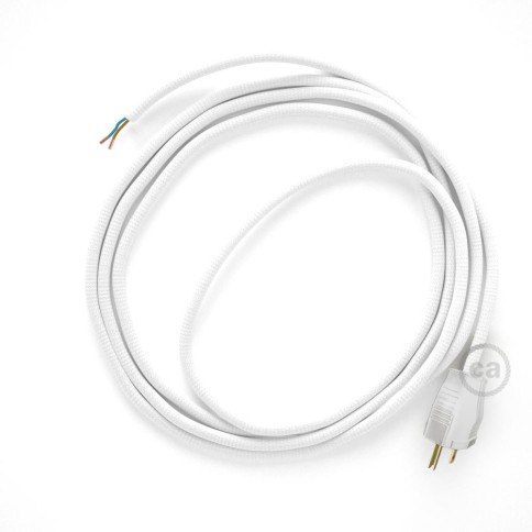 Cord-set - RM01 White Rayon Covered Round Cable