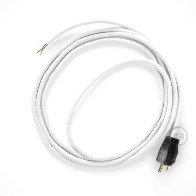Cord-set - RM01 White Rayon Covered Round Cable