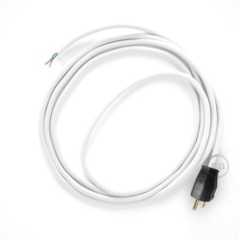 Cord-set - RM01 White Rayon Covered Round Cable