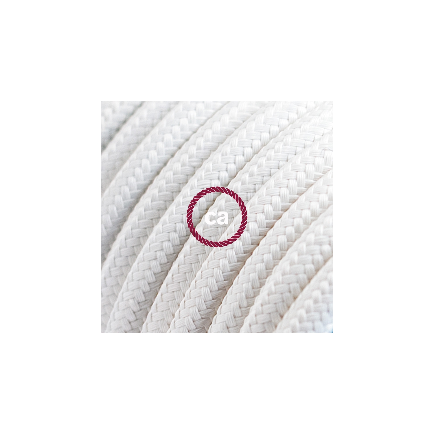 Cord-set - RM01 White Rayon Covered Round Cable