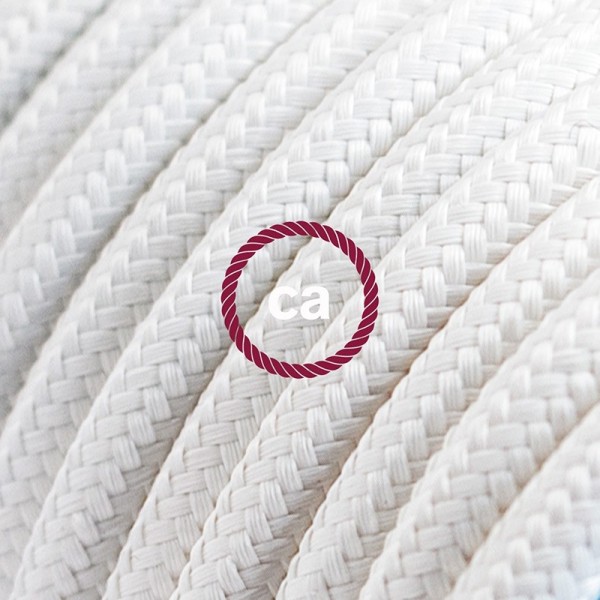 Cord-set - RM01 White Rayon Covered Round Cable