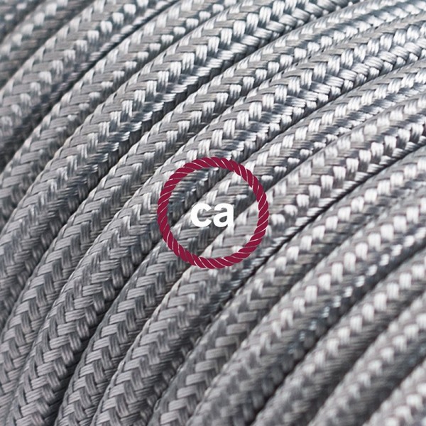Cord-set - RM02 Silver Rayon Covered Round Cable