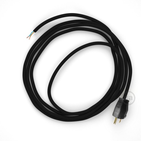 Cord-set - RM04 Black Rayon Covered Round Cable