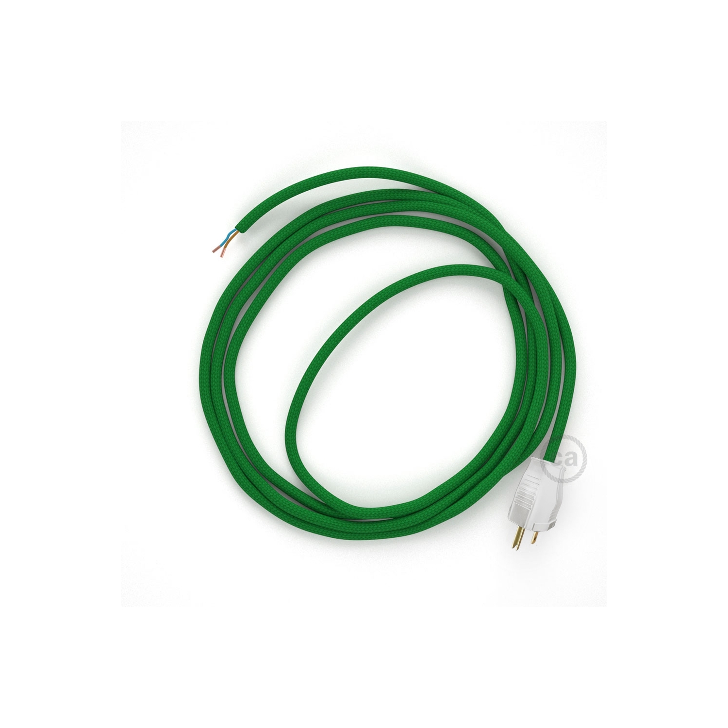 Cord-set - RM06 Green Rayon Covered Round Cable