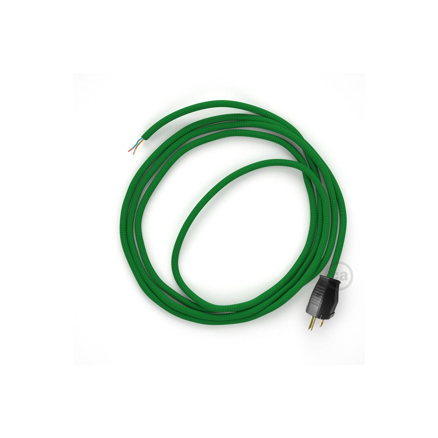 Cord-set - RM06 Green Rayon Covered Round Cable