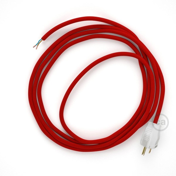 Cord-set - RM09 Red Rayon Covered Round Cable