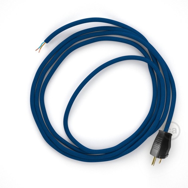 Cord-set - RM12 Blue Rayon Covered Round Cable