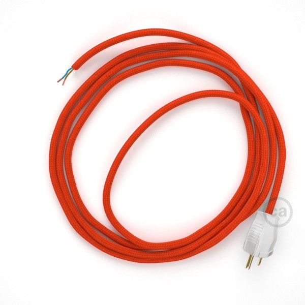 Cord-set - RM15 Orange Rayon Covered Round Cable