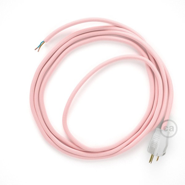 Cord-set - RM16 Pink Rayon Covered Round Cable