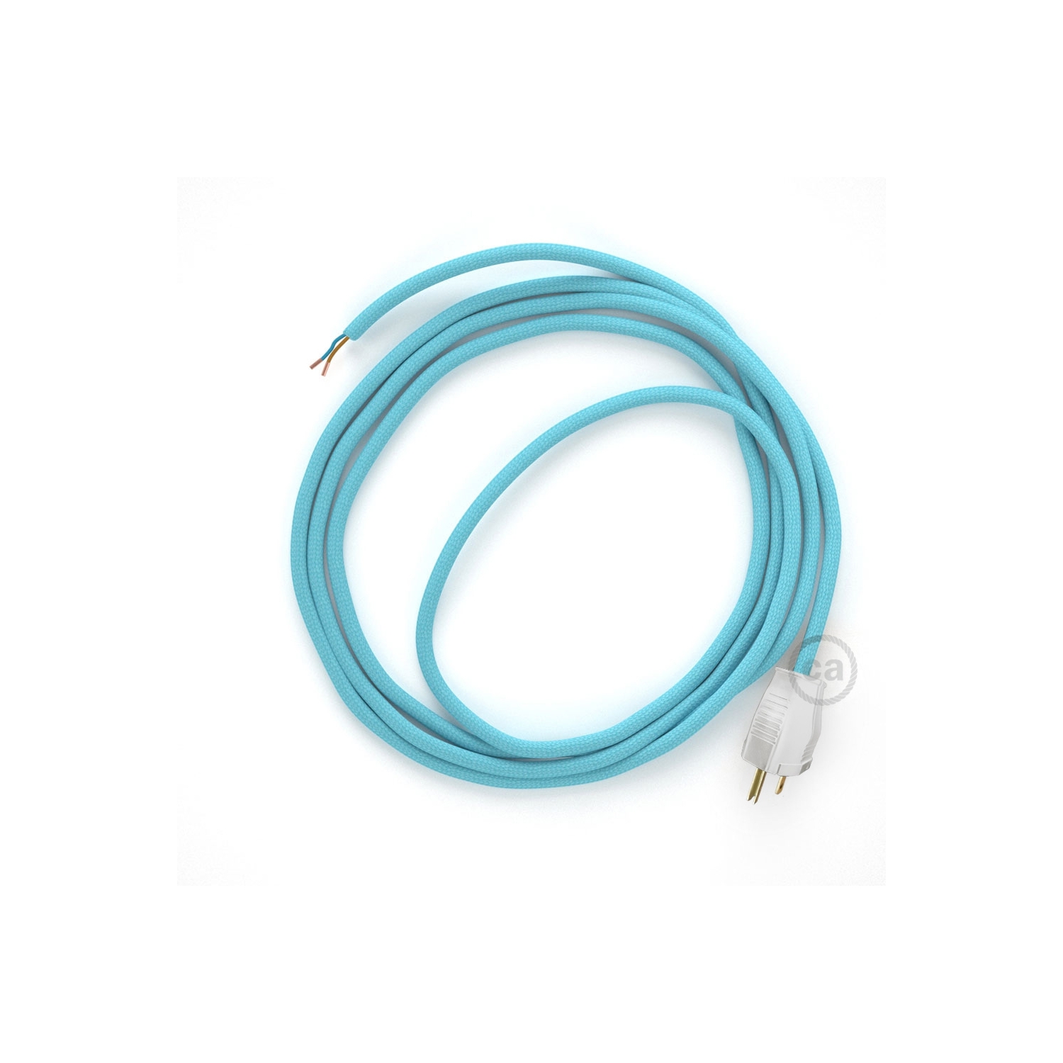 Cord-set - RM17 Baby Blue Rayon Covered Round Cable