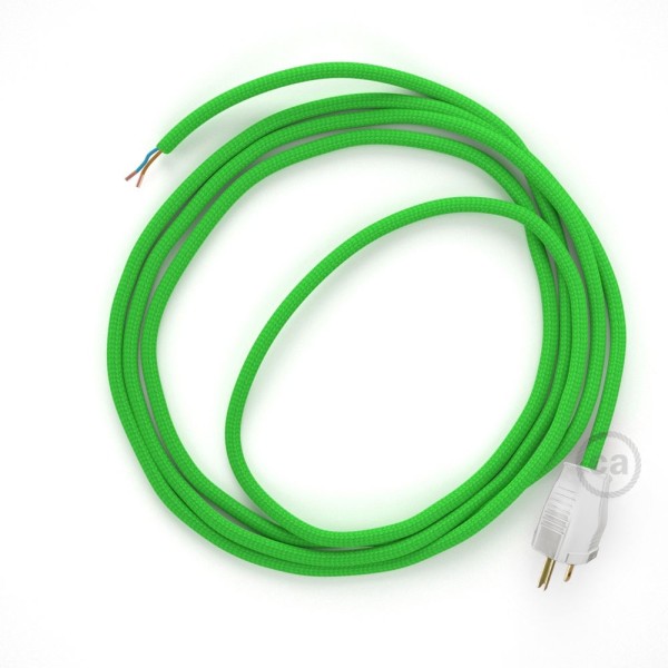 Cord-set - RM18 Lime Green Rayon Covered Round Cable