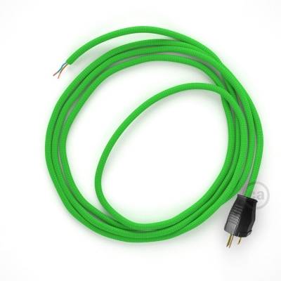 Cord-set - RM18 Lime Green Rayon Covered Round Cable