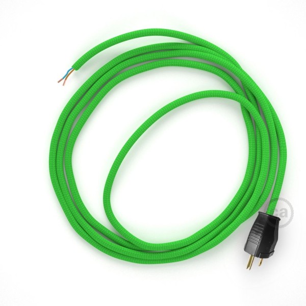 Cord-set - RM18 Lime Green Rayon Covered Round Cable