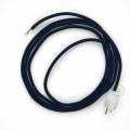 Cord-set - RM20 Dark Blue Rayon Covered Round Cable