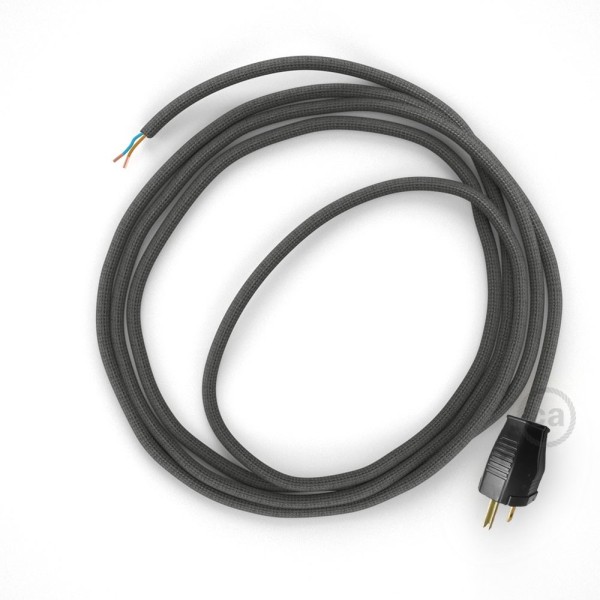 Cord-set - RM26 Dark Gray Rayon Covered Round Cable