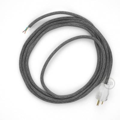 Cord-set - RN02 Gray Linen Covered Round Cable