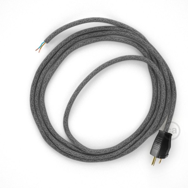Cord-set - RN02 Gray Linen Covered Round Cable