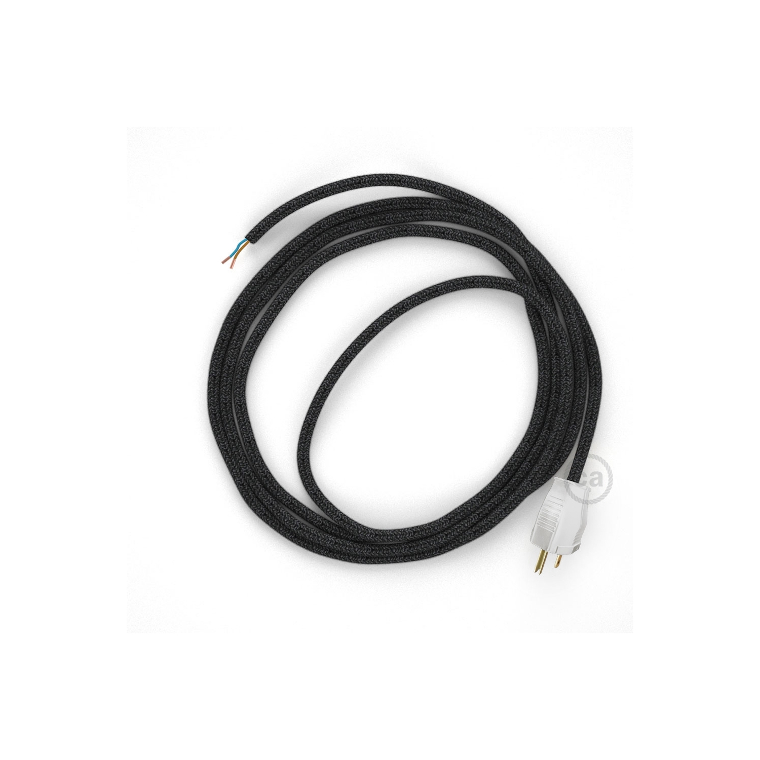 Cord-set - RN03 Charcoal Linen Covered Round Cable