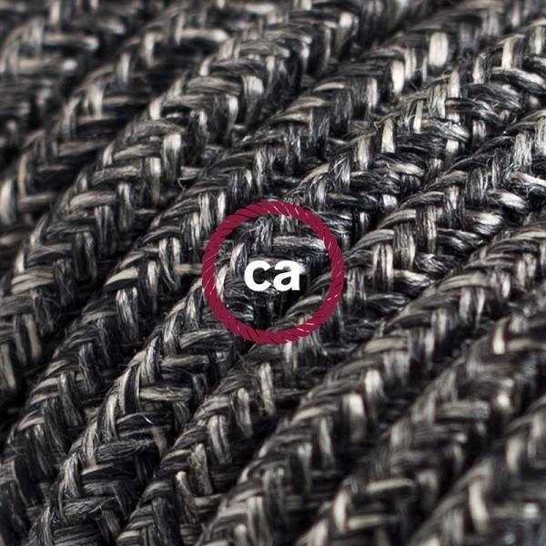 Cord-set - RN03 Charcoal Linen Covered Round Cable