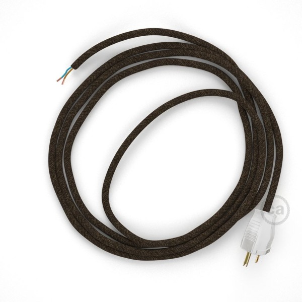 Cord-set - RN04 Brown Linen Covered Round Cable