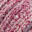 Cord-set - RS83 Red Glitter Cotton & Natural Linen Tweed Covered Round Cable