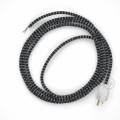 Cord-set - RT41 Black & White Tracer Covered Round Cable