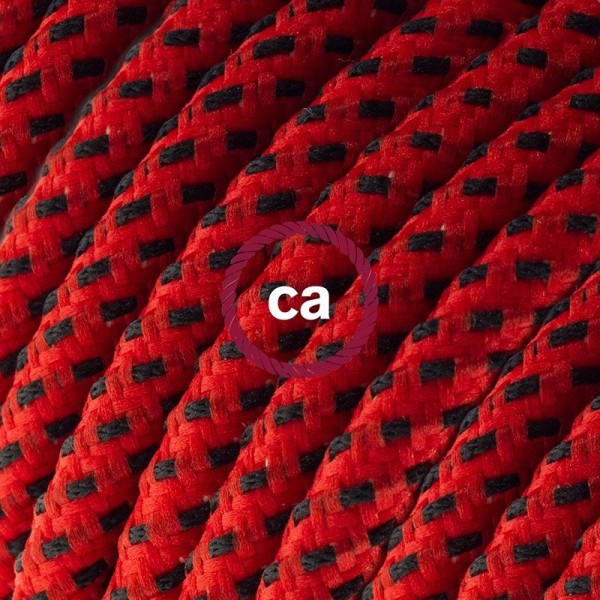 Cord-set - RT94 Red & Black Tracer Covered Round Cable