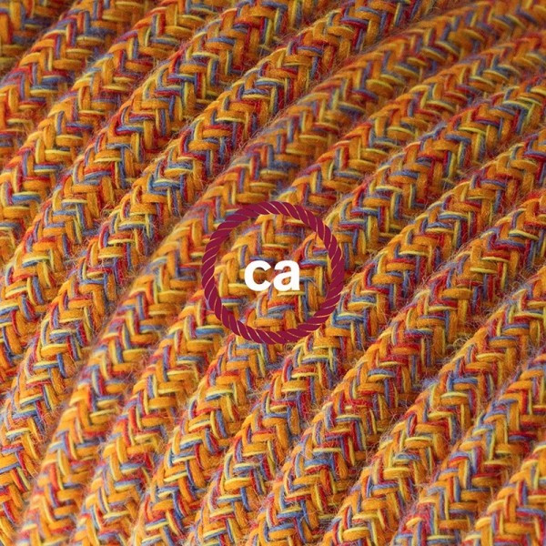 Cord-set - RX07 Orange Cotton Tweed Covered Round Cable