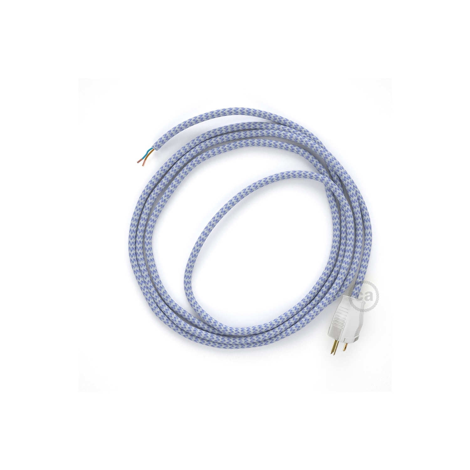 Cord-set - RZ07 Lilac & White Chevron Covered Round Cable