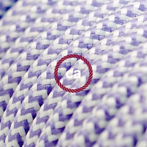 Cord-set - RZ07 Lilac & White Chevron Covered Round Cable