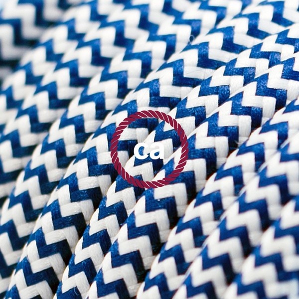 Cord-set - RZ12 Blue & White Chevron Covered Round Cable