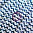 Cord-set - RZ12 Blue & White Chevron Covered Round Cable