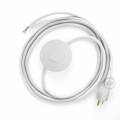 Power Cord with foot switch, RC01 White Cotton - Choose color of switch/plug