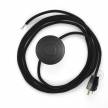 Power Cord with foot switch, RC04 Black Cotton - Choose color of switch/plug