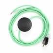Power Cord with foot switch, RC34 Mint Green Cotton - Choose color of switch/plug
