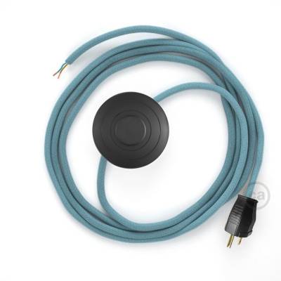 Power Cord with foot switch, RC53 Baby Blue Cotton - Choose color of switch/plug