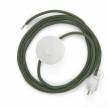 Power Cord with foot switch, RC63 Gray Green Cotton - Choose color of switch/plug