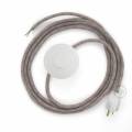 Power Cord with foot switch, RD51 Natural & Pink Linen Stripe - Choose color of switch/plug