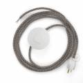 Power Cord with foot switch, RD64 Natural & Charcoal Linen CrissCross - Choose color of switch/plug