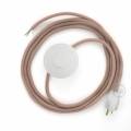 Power Cord with foot switch, RD71 Natural & Pink Linen Chevron - Choose color of switch/plug