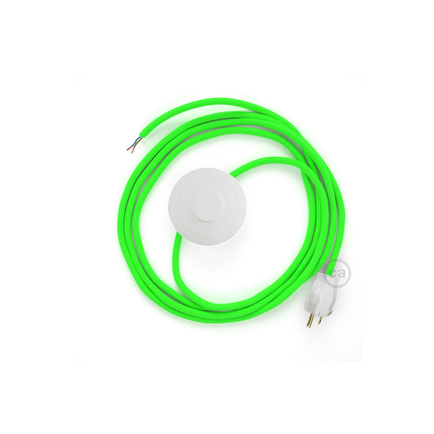 Power Cord with foot switch, RF06 Neon Green - Choose color of switch/plug
