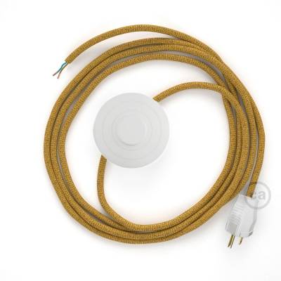 Power Cord with foot switch, RL05 Gold Glitter - Choose color of switch/plug