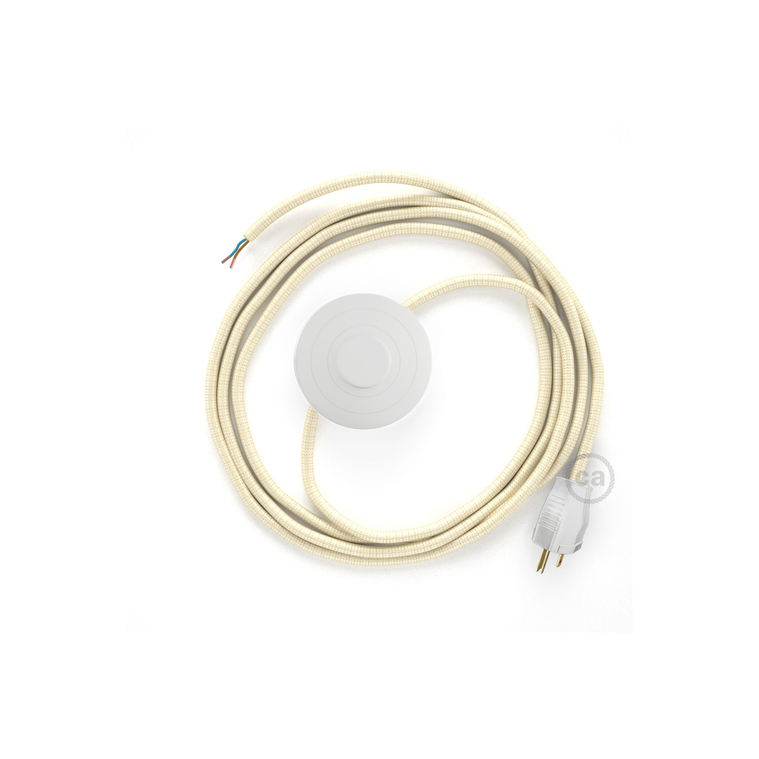 Power Cord with foot switch, RM00 Ivory Rayon - Choose color of switch/plug